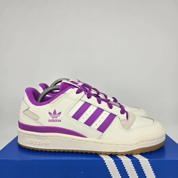 New Adidas Forum Low CL 'White Purple Burst' Women's Shoes Size 8.5 - Picture 3 of 8